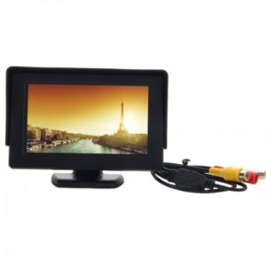 Car LCD Monitor with Sun Shade and Rear View Camera Support